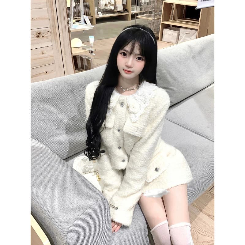 フレンチガーリー シルバーボタンのウィンターセットアップ