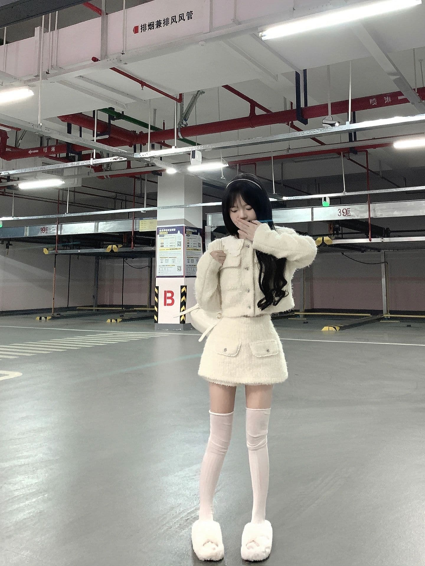 フレンチガーリー シルバーボタンのウィンターセットアップ