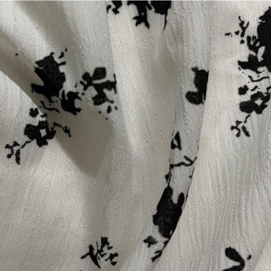 フレンチガーリー 小花柄パフスリーブベルト付きロングワンピース