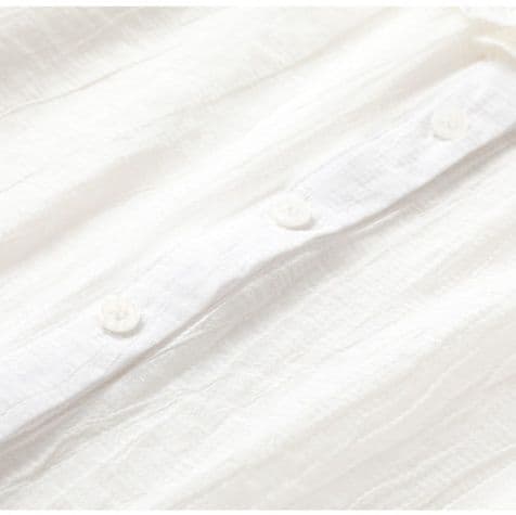 フレンチガーリー 襟元フリル刺繍レース長袖ブラウス