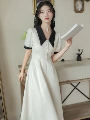 フレンチガーリー ヘップバーン スタイル ワンピース