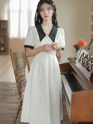 フレンチガーリー ヘップバーン スタイル ワンピース