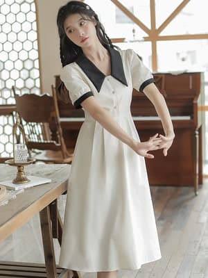 フレンチガーリー ヘップバーン スタイル ワンピース