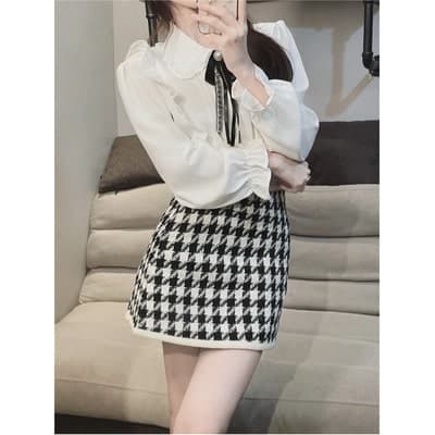 フレンチガーリー バイカラー ブラウス