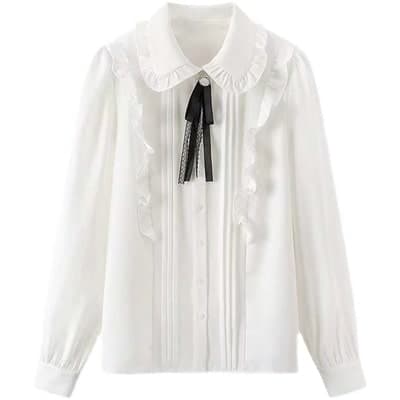 フレンチガーリー バイカラー ブラウス