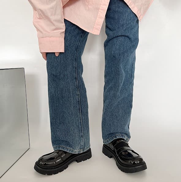 フレンチガーリー ボタン付きゴアパンプス靴