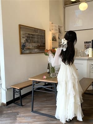 フレンチガーリー 上品 ロングスカート Aライン ワンピース