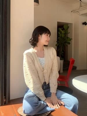 フレンチガーリー 長袖 ニット カーディガン アウター