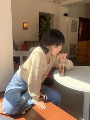 フレンチガーリー 長袖 ニット カーディガン アウター