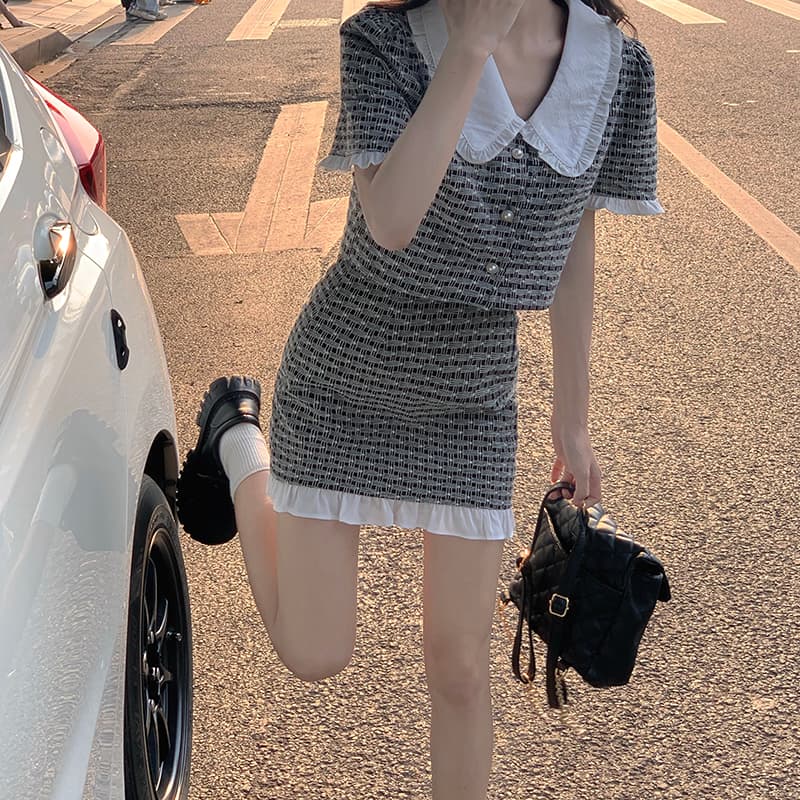 フレンチガーリー パフスリーブフリルセットアップ