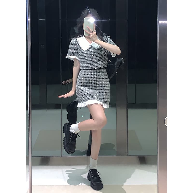 フレンチガーリー パフスリーブフリルセットアップ