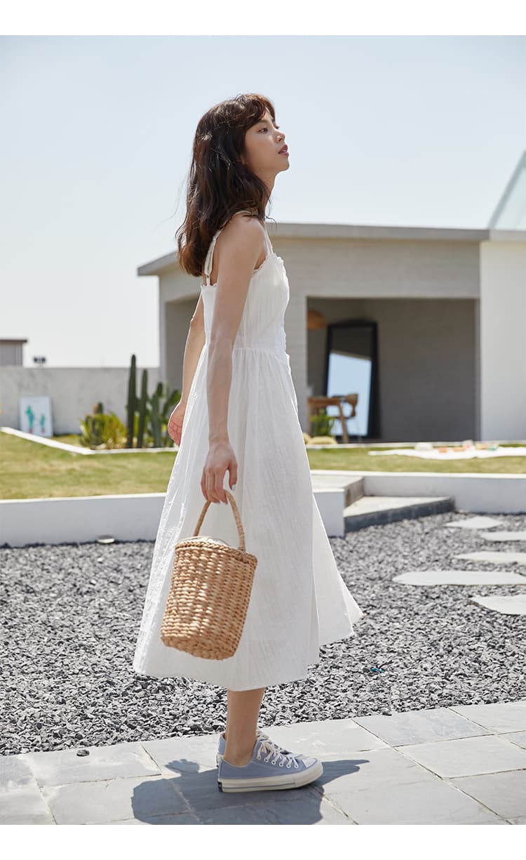 フレンチガーリー コットンキャミロングワンピース