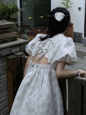 フレンチガーリー スクエアネック ワンピース