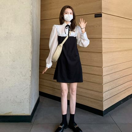 フレンチガーリー シースルーガーリーミニワンピース