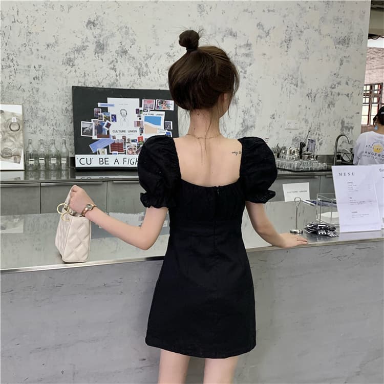 フレンチガーリー コットンスクエアミニワンピース