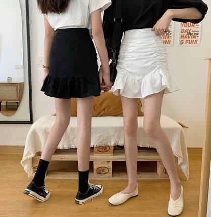 フレンチガーリー ハイウエストプリーツスカート