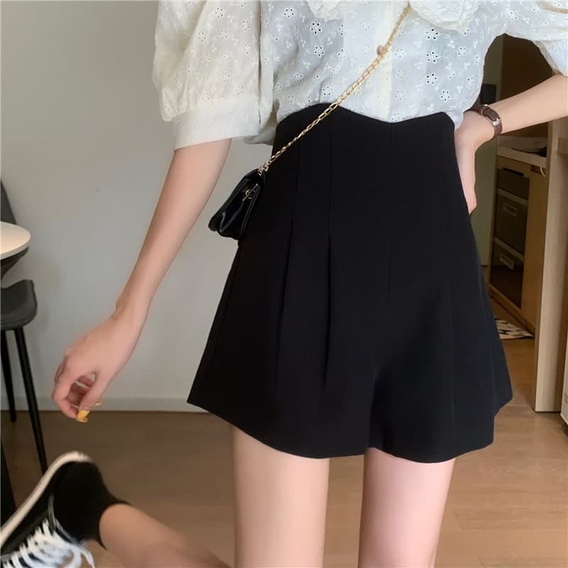 フレンチガーリー ハイウエストプリーツパンツ