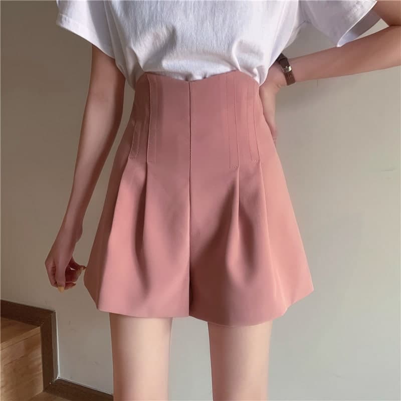 フレンチガーリー ハイウエストプリーツパンツ