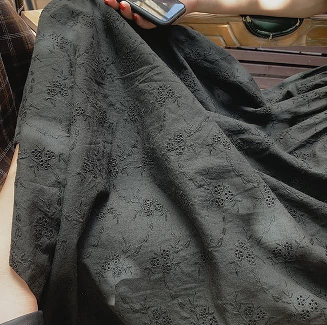 フレンチガーリー フラワーコットンロングワンピース