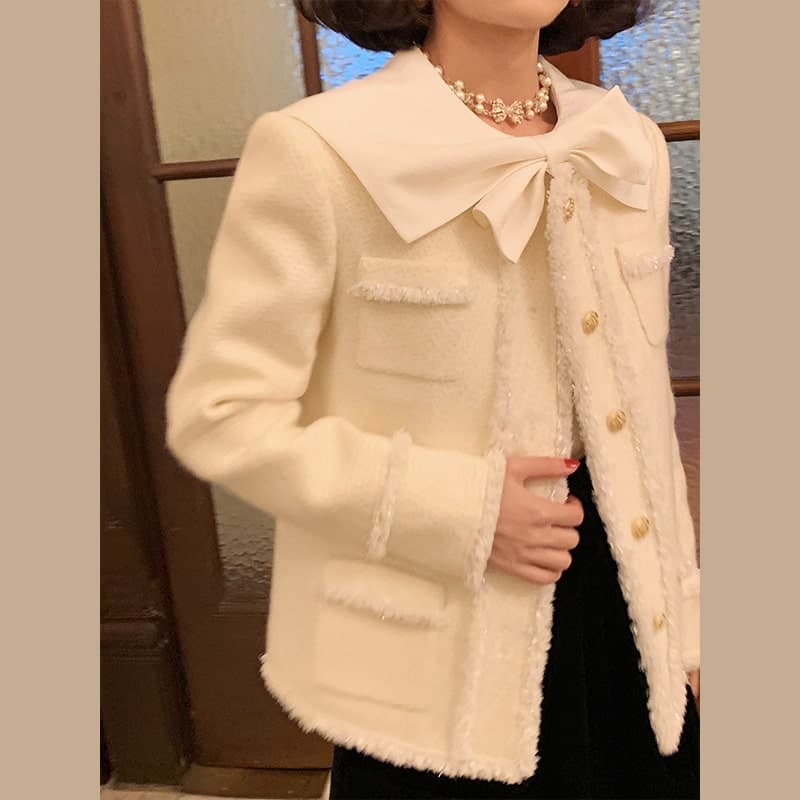 フレンチガーリー パールボタンフレンチブラウス