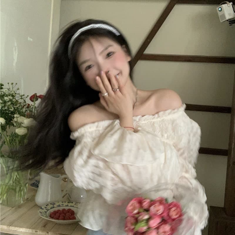 フレンチガーリー プリーツシフォンブラウス