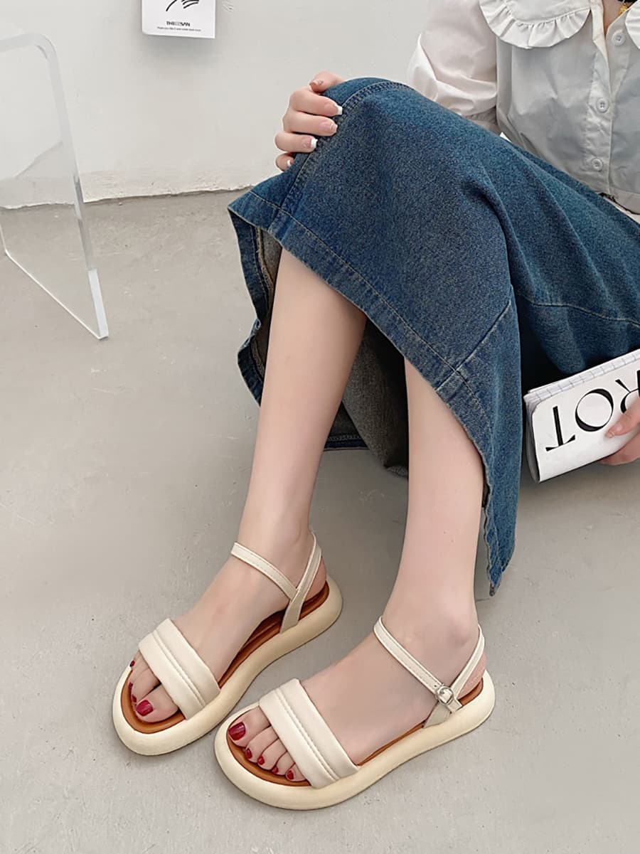 フレンチガーリー 秋の厚底ビンテージサンダル 靴