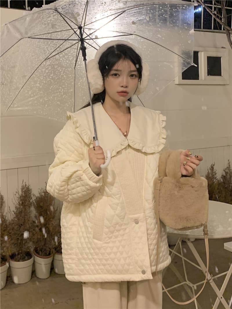 フレンチガーリー キルティングビックシルエットアウター