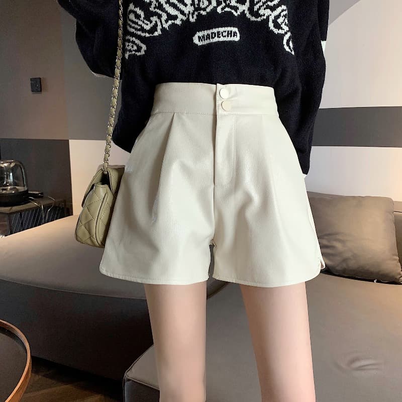 フレンチガーリー シンプルなハイウエストパンツ
