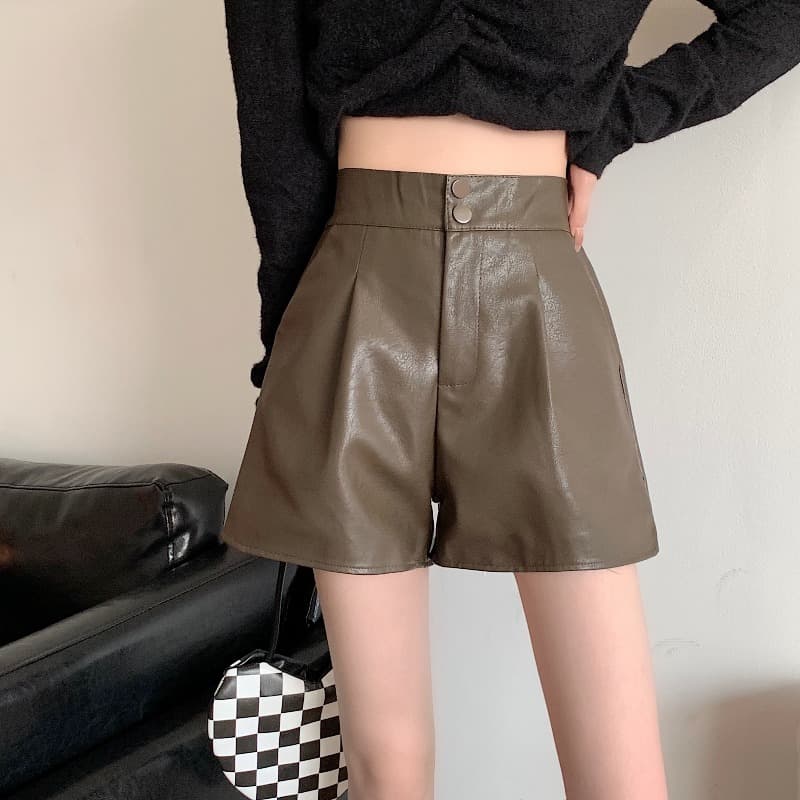 フレンチガーリー シンプルなハイウエストパンツ