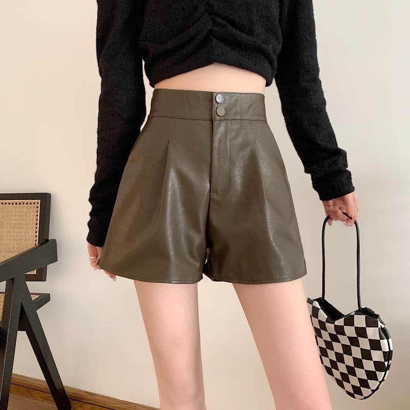 フレンチガーリー シンプルなハイウエストパンツ