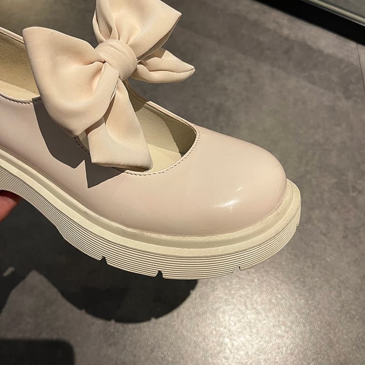 フレンチガーリー ビックリボン厚底シューズ靴